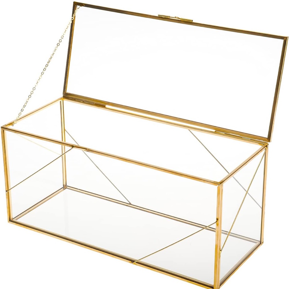 Elegant Gold Glass Display Box